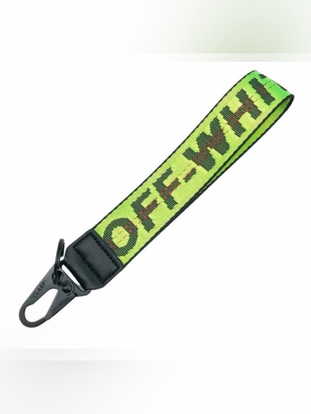 Off-White Neon Yellow Green Logo Wrist Key Holder